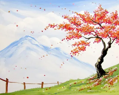 Картина на холсте с подрамником ХитАрт Японский пейзаж 80x36 см - купить в  Москве, цены на Мегамаркет