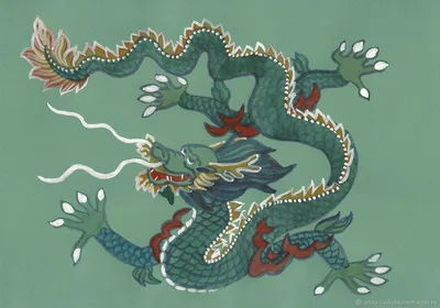 Японский дракон Раскраска картина по номерам на холсте NA-dragon1 купить в  Москве и СПб