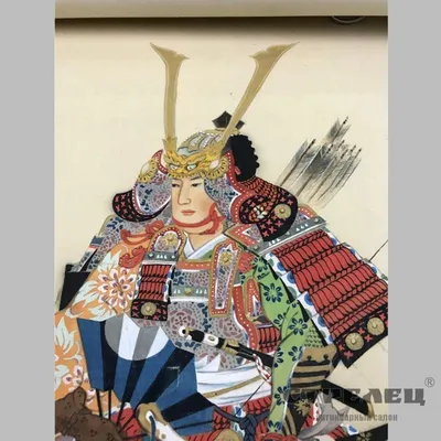 Японская картина в свитке «Самурай» | купить в Москве