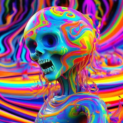 Психоделика яркие цвета волнами и …» — создано в Шедевруме