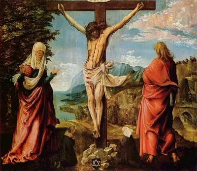 Иисус на кресте с крестом | Премиум Фото