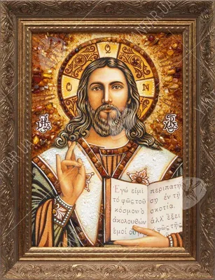 Иверская икона Иисус Христос Картины из янтаря вы можете приобрести в нашем  интернет магазине Yantar.ua