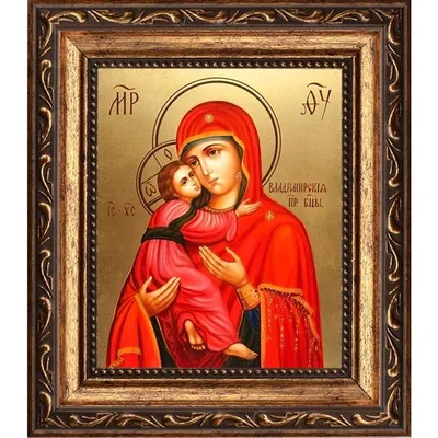 Икона «Владимирской Божьей Матери» ✓ — купить икона «владимирской божьей  матери» в мастерской янтаря Baltamber.com