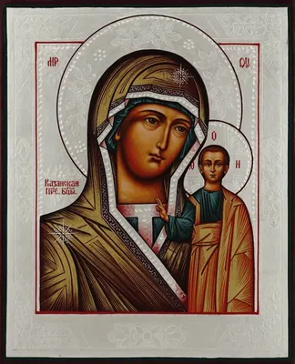 Купить икону Троеручица. Копия старинной иконы Божьей Матери с мощами.