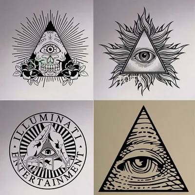All Seeing Eye icons set pyramid. Illuminati symbol Stock Vector | Adobe  Stock
