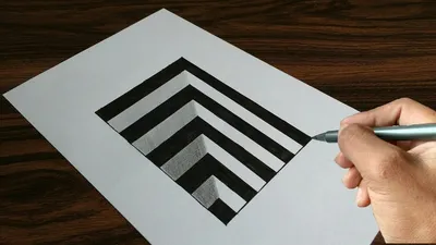 3Д ШАР шаг за шагом. 3Д иллюзии на бумаге. Easy trick art. - YouTube