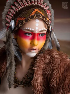 Раскраска индейцев на лице - 77 фото
