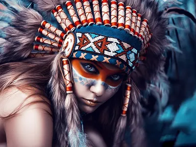 Рисунки на лице индейцев - 74 фото