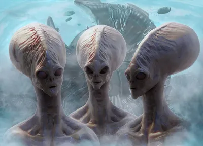 Картина «История происхождения анального зондирования людей инопланетянами»,  холст, акрил, 2023 | Пикабу