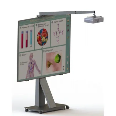 Напольная стойка для интерактивной доски с кронштейном под проектор под интерактивные  доски в Москве