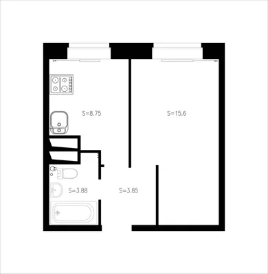 Дизайн интерьера однокомнатной квартиры - bait INTERIOR