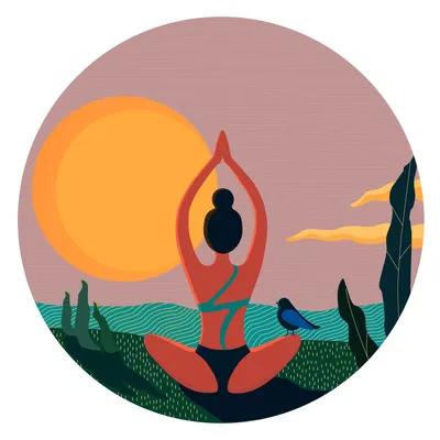 Рисунок йога в позе лотоса - 71 фото