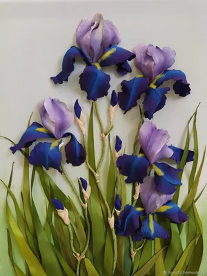 Картина Ирисы, Цветы в синей вазе картина – купить в интернет-магазине  HobbyPortal.ru с доставкой