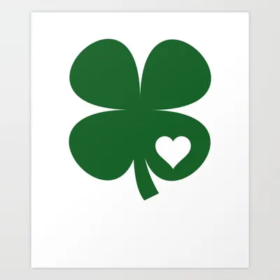 Cartoon Green Lucky Four Leaf Irish Clover for St. Patrick's Day 25801482  PNG