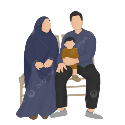 Арабская мусульманская семья в традиционной одежде, изолированные на белом  фоне | Бесплатно векторы
