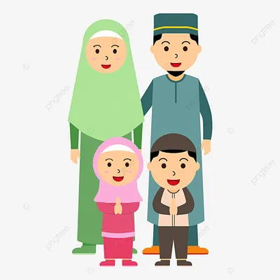 мусульманская семья счастлива PNG , мусульманская семья, родители,  счастливая мусульманская семья PNG картинки и пнг PSD рисунок для  бесплатной загрузки