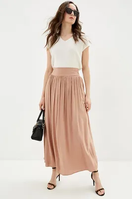 Длинная юбка на кокетке - артикул B470027, цвет SUMMER BEIGE - купить по  цене 1049 руб. в интернет-магазине Baon