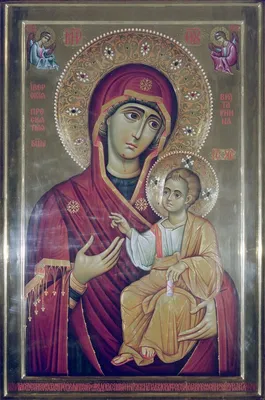 Икона Божией Матери \"Иверская\" (\"Вратарница\"), фрагмент – заказать икону в  иконописной мастерской в Москве