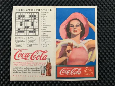 Vintage German Coke Advertisement: Always Drink Ice Cold Coca Cola Girl  Model | eBay