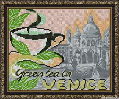 Зеленый чай в Венеции. Схема вышивки крестом – купить в интернет-магазине  HobbyPortal.ru с доставкой