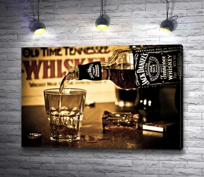 Картина \"Виски Jack Daniel's наливают в стакан\" | Интернет-магазин картин  \"АртФактор\"
