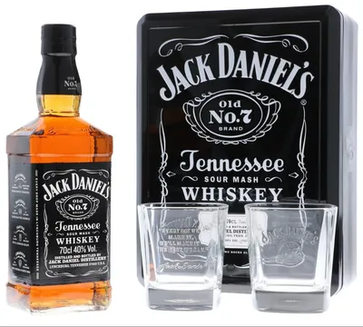 Jack Daniel's Теннесси Виски 0.7 л 40% в металлической коробке с 2-мя  бокалами (5099873045855) купить в интернет-магазине: цены на виски Теннесси  Виски 0.7 л 40% в металлической коробке с 2-мя бокалами (5099873045855) -