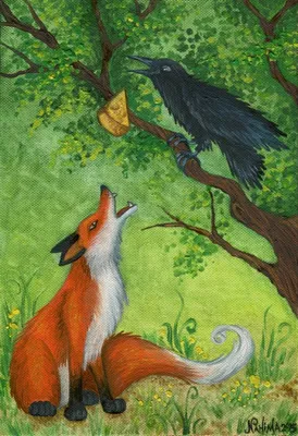 Рисунок к басне ворона и лисица - 32 фото
