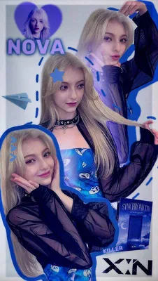 Нова эксин иксин обои синий голубой к-поп кпоп nova xin x:in wallpaper blue kpop  k-pop | Стикер-арт, Обои, Японский плакат