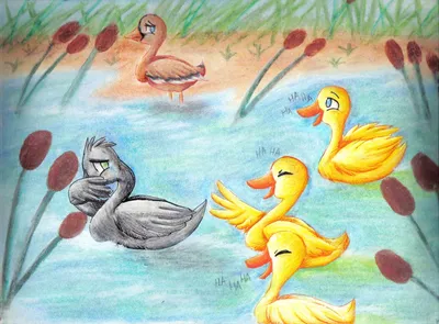 Иллюстрация сказка Гадкий утенок в стиле детский | Illustrators.ru | Сказки,  Иллюстрации, Утенок