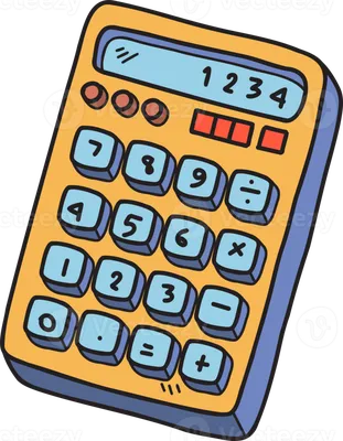 Playful calculator cartoon Royalty Free Vector Image