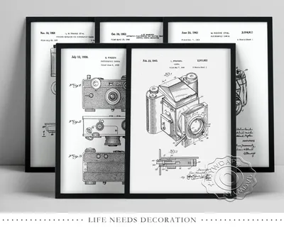 Иллюстрация дизайна камеры, винтажные художественные принты, плакат, схема,  рисование на холсте в ретро стиле, Офисная студийная Настенная картина,  Декор | AliExpress