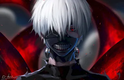 Обои на рабочий стол Канеки Кен / Kaneki Ken из аниме Tokyo Ghoul /  Токийский Гуль, обои для рабочего стола, скачать обои, обои бесплатно