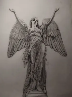 Девушка ангел рисунок - 65 фото