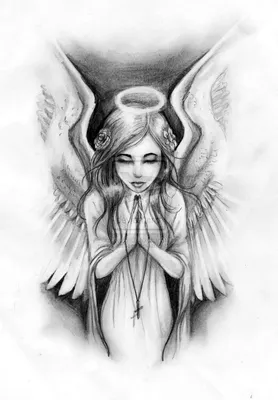Девочка- Ангел 😇. Рисунок карандашом. | Sketch book, Sketches, Art drawings