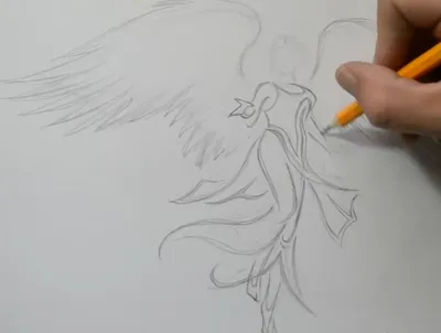 Картинки ангелы карандашом - срисовки для детей