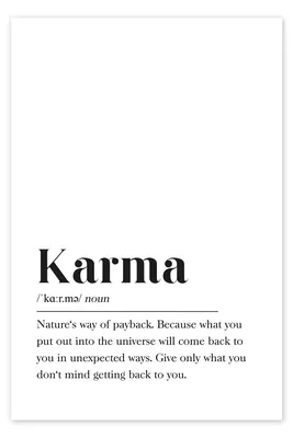 Karma definition print by aemmi | Posterlounge