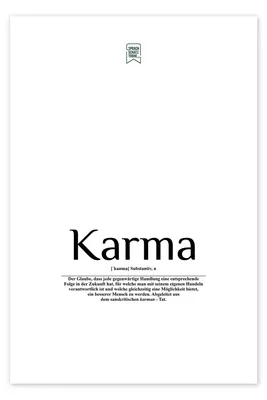 Beautiful words - Karma (German) print by Sprachschatztruhe | Posterlounge