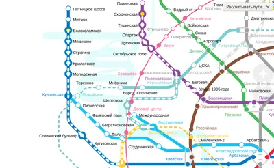 Карта метро Москвы - карта московского метро (Россия)