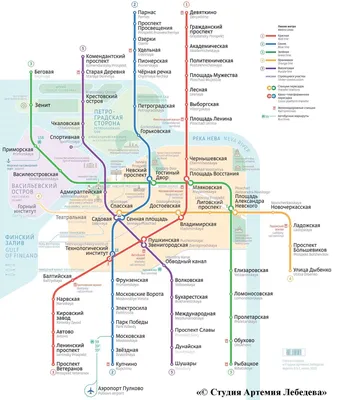 Подробная карта метро Санкт-Петербурга