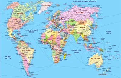 Фотообои Контурная карта мира на русском | Интернет-магазин дизайнерских  обоев Dress-wall