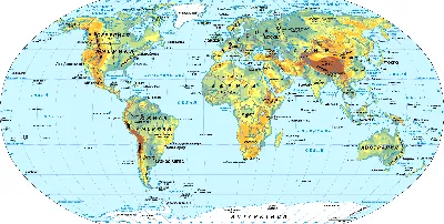 Физическая карта мира обои - 29 фото