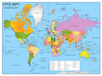 Политическая карта мира на рус.. яз. большая настенная - купить по выгодной  цене | VAIBIZ - Всё для офиса и дома