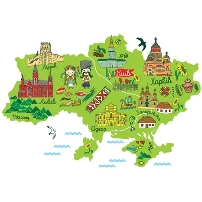 Наклейка для школи: \"Карта України\" - DesignStickers