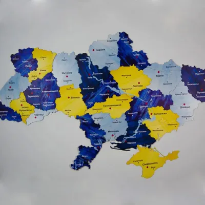 Мапа України. Пазл з областей та районів. Складається з двох частин |  Ілюстрації. Географія