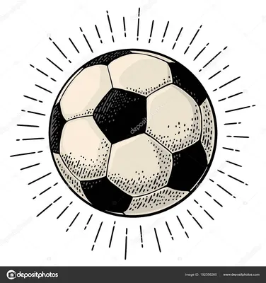 Рисунок Футбольного Мяча — стоковая векторная графика и другие изображения  на тему Футбол - Футбол, Футбольный мяч, Painterly Effect - iStock