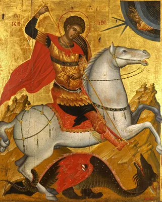 Купить старинную Икону Святой Георгий Победоносец в антикварном магазине  Оранта в Москве артикул 638-14