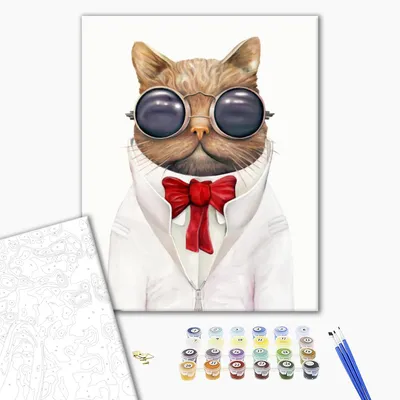 Картина \"кот в очках\" с зеркалами в интернет-магазине Ярмарка Мастеров по  цене 7500 ₽ – TDGCARU | Картины, Кропоткин - доставка по России