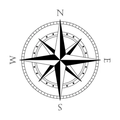 Морской компас роза ветров морская навигация | Премиум векторы