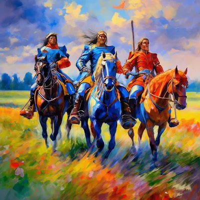 Арты лошадь три богатыря (48 фото) » Картинки, раскраски и трафареты для  всех - Klev.CLUB