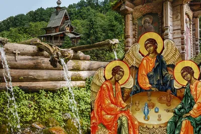 Купить икону святой Троицы Андрея Рублева на дереве на левкасе мастерская  Иконный Дом